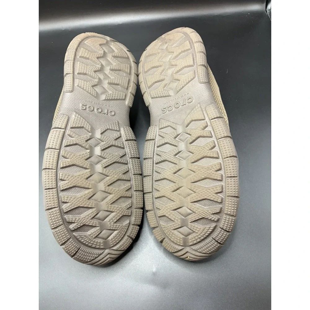CROCS Mens Sz 12 SWIFTWATER MESH MOC SLIP-ON LOAFER. Beige/Brown 202548